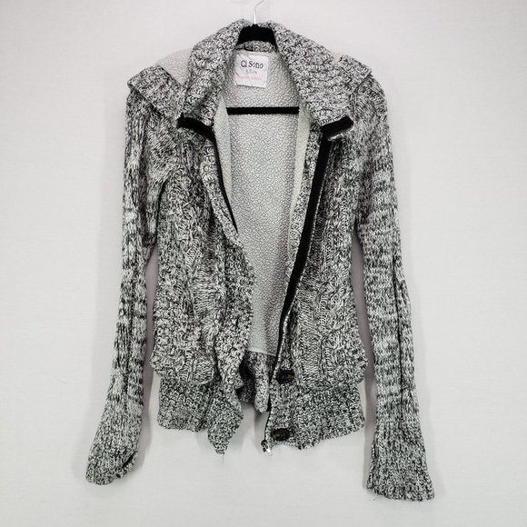 Ci Sono Sweaters - Ci Sono By Cavalini Woman's Grey Thick Warm Sweater | Size Medium| With Hoodie